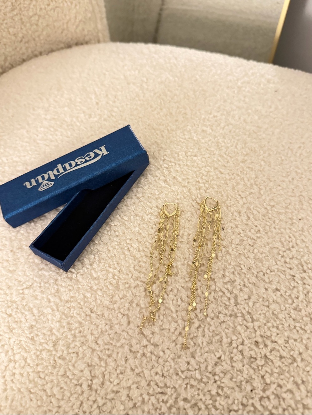 Gold Fringe Chain Earrings + FREE Arm Cuff